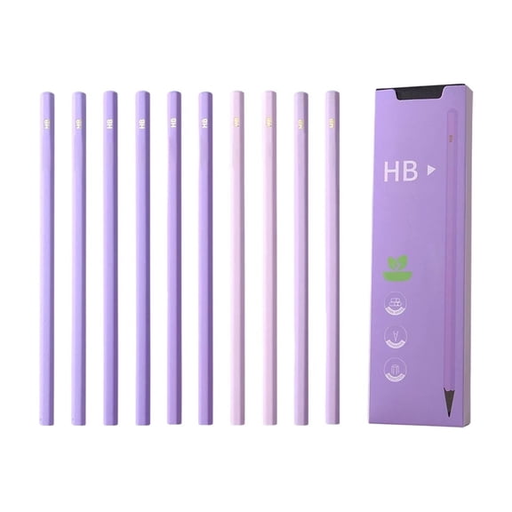 Summer Saving!Back_to_School Saving!School_Supplies!Under $2 dollars!Pencil Set, Box Of 10 Blackwood Pencils Fine Gradient Color Pencils ForFine Writing Hexagonal Pencils, Purple