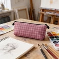 thumbnail image 1 of Summer Saving!Back_to_School Supplies Under $1 dollars!Special Pencil Case Pouch, Pencil Case ForSolid-Color Pencil Pouch ForKorean Stationery Pouch ForAndCheckered Pencil Pouch, Watermelon Red, 1 of 6