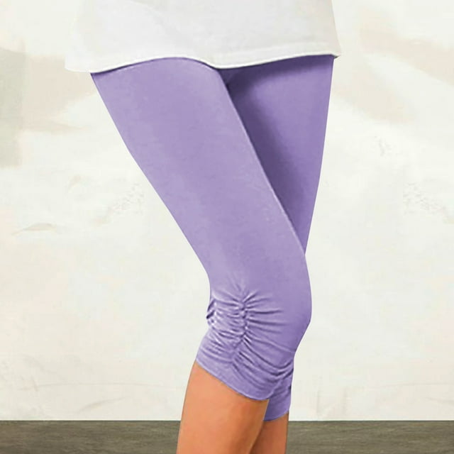 Summer Saving CFLVAEK Women Capri Yoga Leggings Plus Size Knee Length ...