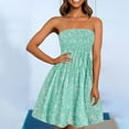 thumbnail image 1 of CALAFEBILA Ladies Sun Dress Comfortable Crew Neck Print Sleeveless Hem Compressing Midsection Women'S Summer Clothes Long Dress, 1 of 8