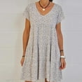 thumbnail image 1 of Summer Saving Clearance AXXD 1950s Dresses For Women,Tight Fitting Casual Hollow Out Polka Dots Ankle-Length Short Sleeve Round-Neck Knee-High Dress,Club Dresses For Women, 1 of 6