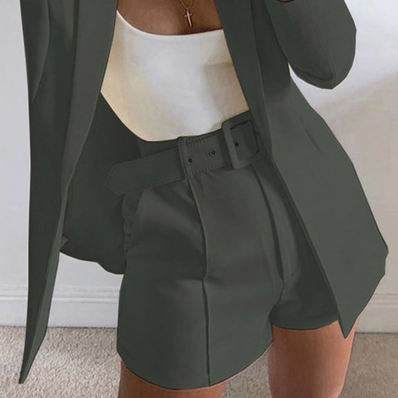 Summer Saving Clearance AXXD Biker Shorts Women With Pockets Pocket Solid Suit Pant With Pockets Waisted Shorts With Belt Summer New Summer PJs