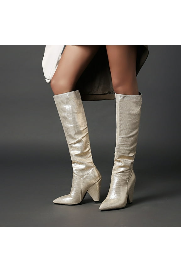 Summer Saving Clearance AXXD Booties Winter Shoes For Women Thigh High Boots Teacher 2024 High-Heels Knee High Boots Christmas For Comfort Boots For Clearence