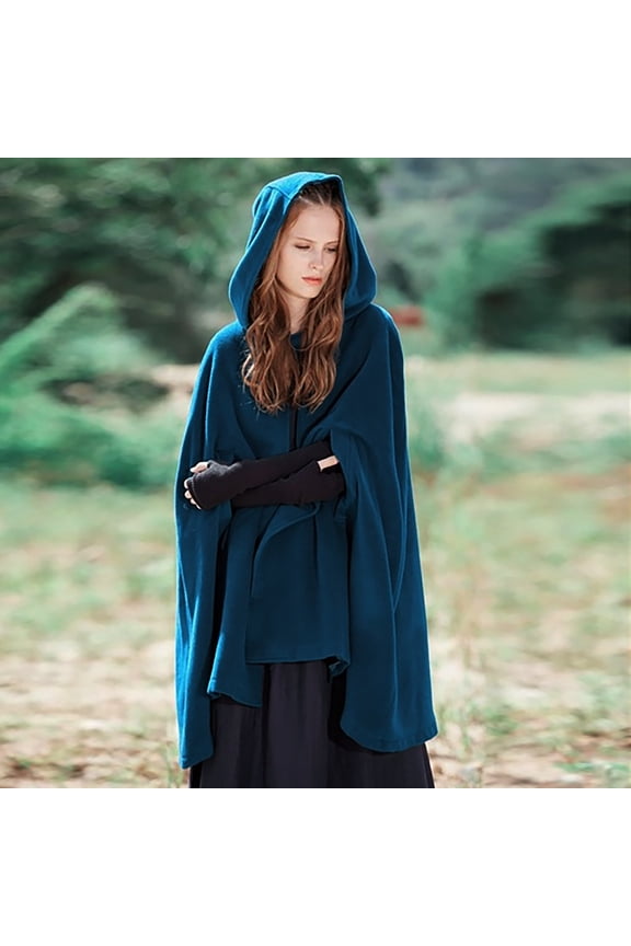 Summer Saving Clearance AXXD Cardigans for Women,Open Front Jacket Shawl Cape Mantle Plus Cloak With Hood Men Flower Cardigans for Women Blue Size S(US:4)