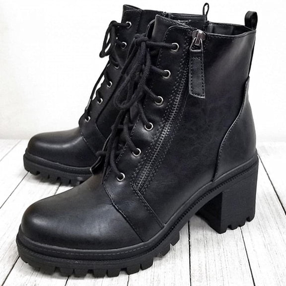 AXXD Casual Middle Mid Calf Boots Work Shoes Women Christmas Snow Boots For Women Mom Combat Boots Winter Boots For Clearence