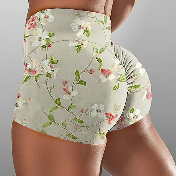 Summer Saving Clearance AXXD Comfy Shorts for Woman Summer Color Flower Printing Fold Wrap Buttocks Comfort Shorts New Years Summer Clothes for Women 2024