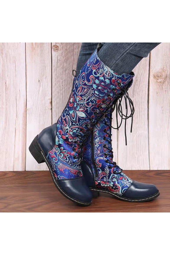 Couples Winter Steel Toe Shoes For Women Combat Boots Womens Low-Heeled Mid Calf Boots Chukka Boots Soft Daily Boots For Clearence