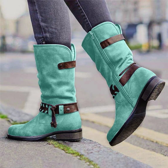 AXXD Mid-Calf Boots,Running Shoes Womens Hiking & Hunting Boots 2022 Fall Boots For Women 2022 Mid-Calf Daily Girls Ladies Flat Shoes For Rollback