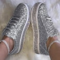 thumbnail image 1 of Summer Saving Clearance AXXD Flat Thick Lace Up Slip On Comfort Sequin Walking Loafer Silver Womens Shoes Sneakers Christmas Size 40(US:7.5), 1 of 7