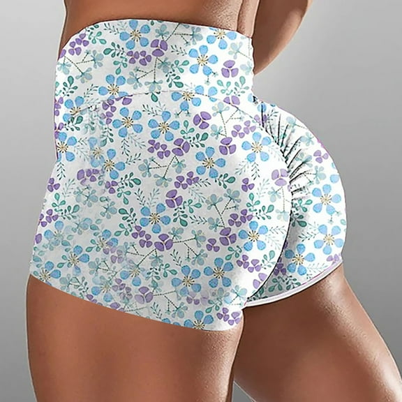Summer Saving Clearance AXXD Gray Shorts for Women Dressy Summer Summer Color Flower Printing Fold Wrap Buttocks Comfort Shorts New Summer Fashion