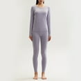 thumbnail image 1 of Summer Saving Clearance AXXD Heated Thermal Tops for Women Cotton Long Sleeves Self Heating Round Neck Velvet Thermal Underwear for Women Set Clearance Purple Size XL(US:8), 1 of 4