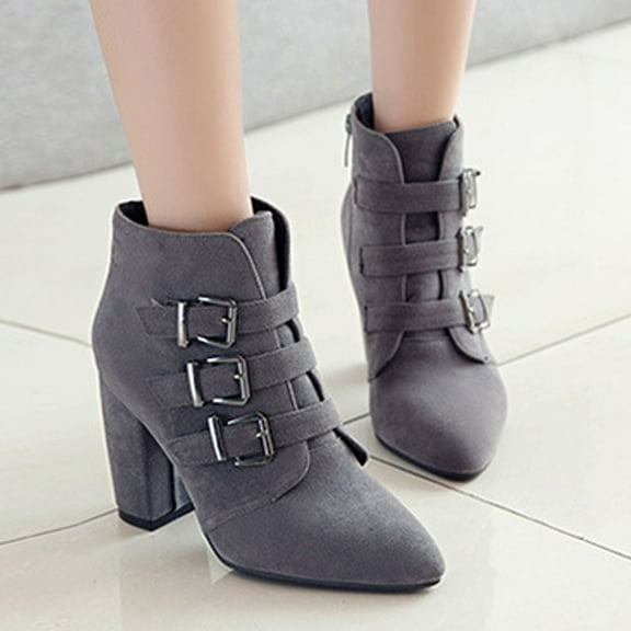 Summer Saving Clearance AXXD High-Heels Ankle Boots,Riding Boots Winter Fall Shoes For Women 2024 Womens Soft Couples Over-the-Knee Women Shoes For Clearence