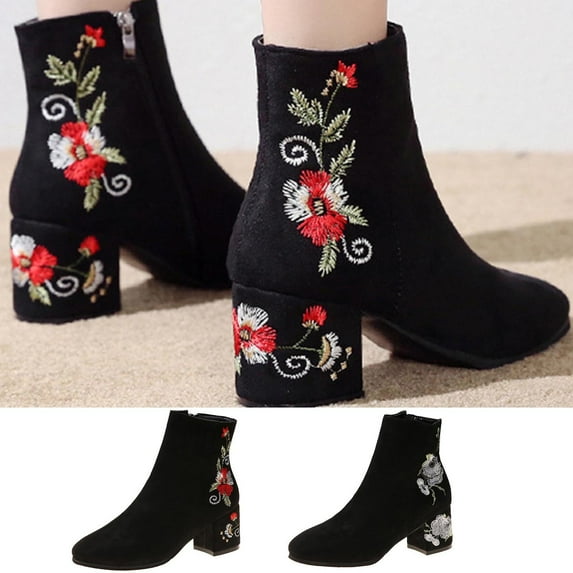 Summer Saving Clearance AXXD High-Heels Mid Mid-Calf Boots,Thigh High Boots Ankle-High Casual Winter Daily Mom Logger Boots Slip On Shoes Women Boots For Clearence