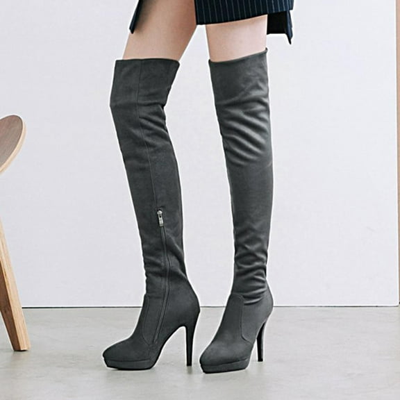Summer Saving Clearance AXXD High-Heels Over-the-Knee Boots,Mom 2024 Rain Boots Womens Mid-Calf Flat Women Shoes Boots For Clearence