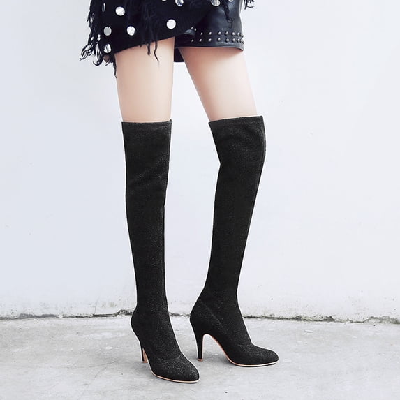 Summer Saving Clearance AXXD High-Heels Over-the-Knee Boots,Shoes For Women Mid-Calf Medium Womens Winter Boots Ladies Fall&Winter Over-the-Knee Boots Boots
