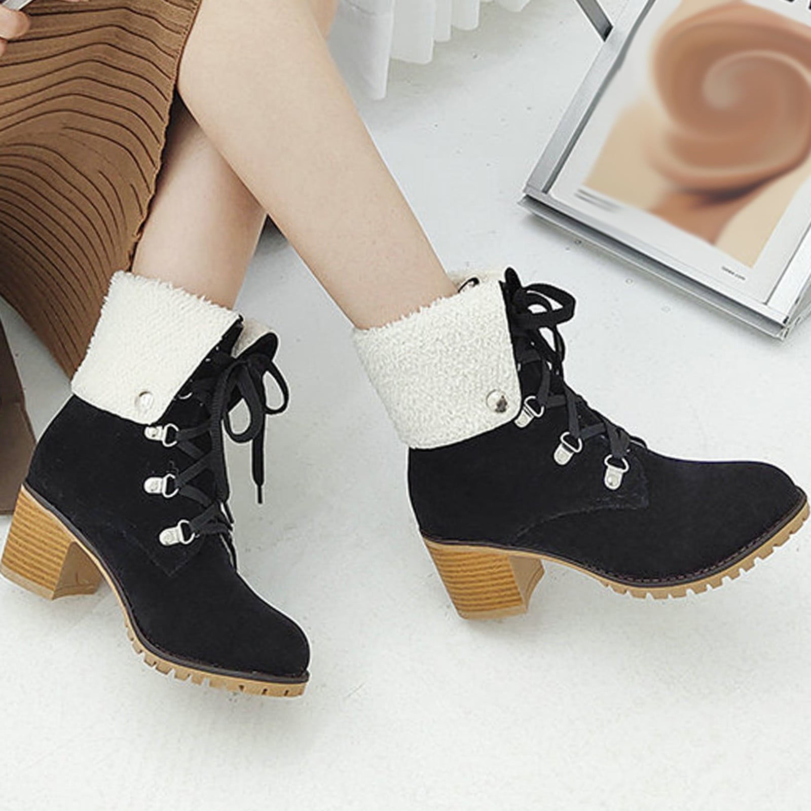Summer Saving Clearance AXXD High Heels Shoes,Rain Boots For Women Fall Autumn Slouch Shoes For Women Ladies Christmas Knee-High Packer Boots Boots For Clearence