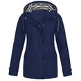 thumbnail image 1 of AXXD Hood Solid Windproof Plus Size Athletic Waterproof Rain Jacket for Woman Plus Navy Size 3xl(Us:18), 1 of 4