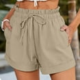 thumbnail image 1 of Summer Saving Clearance AXXD Khaki Workout Shorts Womens Pack Spring Lightweight Shorts Short Short Pants Elastic Waist Drawstring Comfy Shorts Work Clothing, 1 of 6
