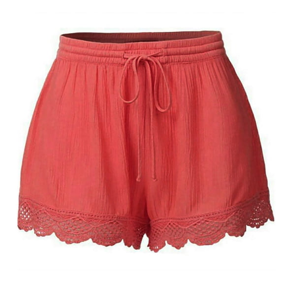 Summer Saving Clearance AXXD Ladies Shorts for Summer Lace Plus Size Rope Tie Shorts Yoga Sport Pants Leggings Trousers Spring Gift for women under 10$