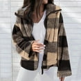 thumbnail image 1 of Summer Saving Clearance AXXD Long Sleeve Plaid Plus Size Woman Winter Jacket Clearance Black Apricot Size Xl(Us:10), 1 of 6