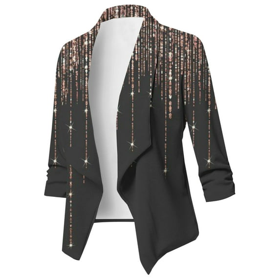 Summer Saving Clearance AXXD Long Sleeve Print Light Blazer Suit Summer Jackets for Women Plus White Clearance Black Size 3xl(Us:14)