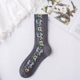 thumbnail image 1 of AXXD Long Socks For Women, Cute Coloer Lace Flowers Breathable Non-Slip Combed Cotton Middle Socks, 1 of 3