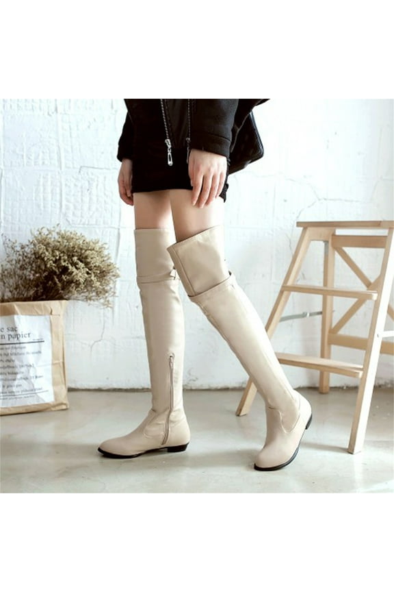 Summer Saving Clearance AXXD Low-Heeled Knee High Boots,Ankle-High Womens Boots Winter Shoes For Women Casual Winter Duck Boots Teacher Christmas For Boots For Clearence