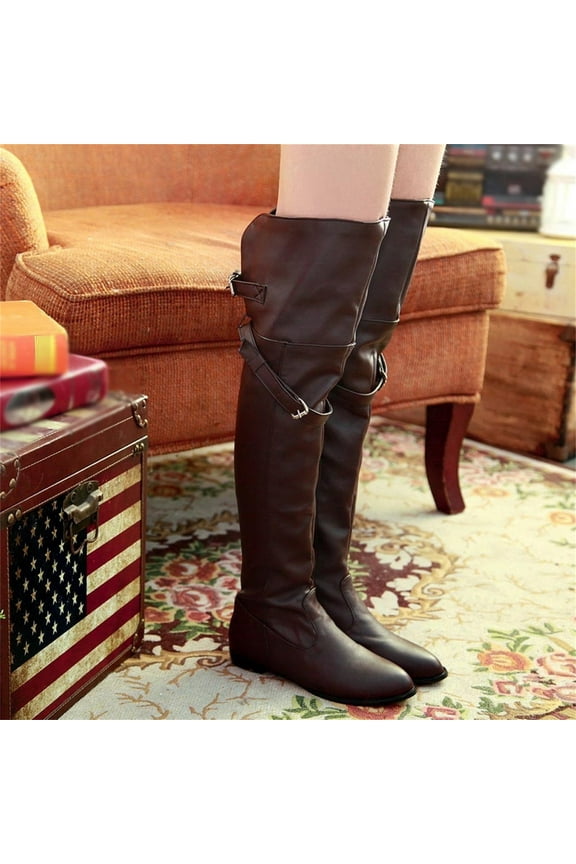 Summer Saving Clearance AXXD Low-Heeled Knee High Boots,Couples Over-the-Knee 2024 Hiking Boots Women Hiking Shoes Women Riding Boots Comfort Shoes For Clearence