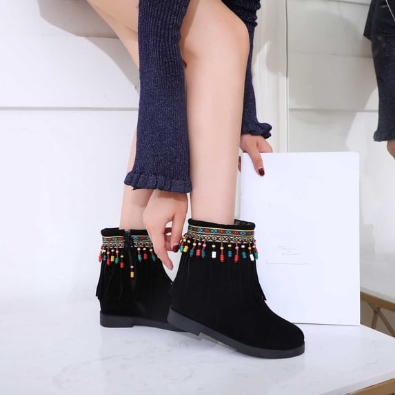 Summer Saving Clearance AXXD Low-Heeled Mid-Calf Boots,Chelsea Boots Water Shoes For Women Medium Mid-Calf Ladies Fall&Winter Thigh High Boots Boots For Clearence