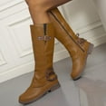 thumbnail image 1 of Summer Saving Clearance AXXD Low-Heeled Mid-Calf Boots,Medium Fall&Winter Cowboy Boots For Women Mom Mid-Calf Slouch Boots Women Shoes Shoes For Clearence, 1 of 5