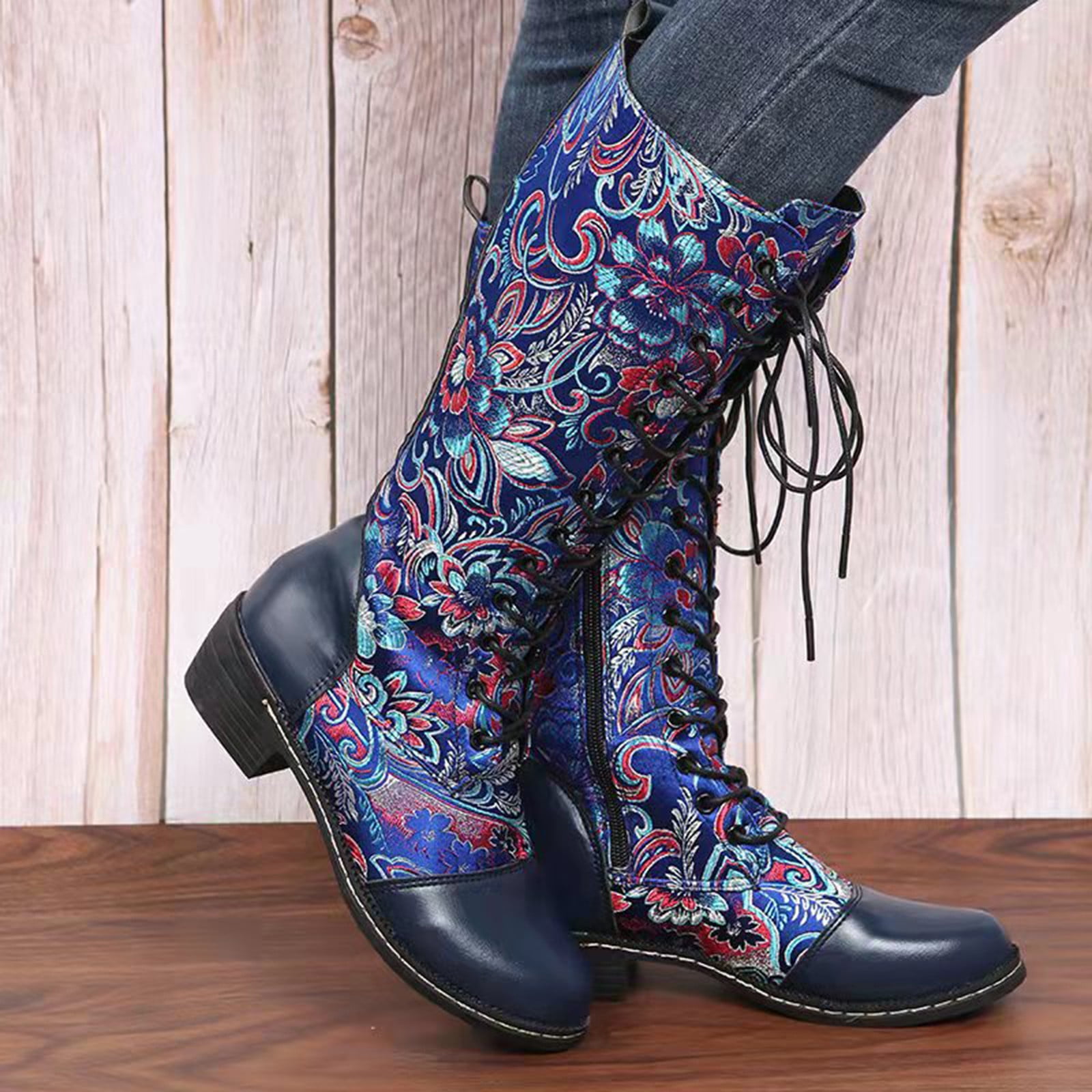 Summer Saving Clearance AXXD Low Heeled Mid Mid Calf Boots Mid Calf Ladies Duck Boots 2024 Flat Snow Boots For Women Daily Slip On Shoes Women Boots For Rollback Walmart