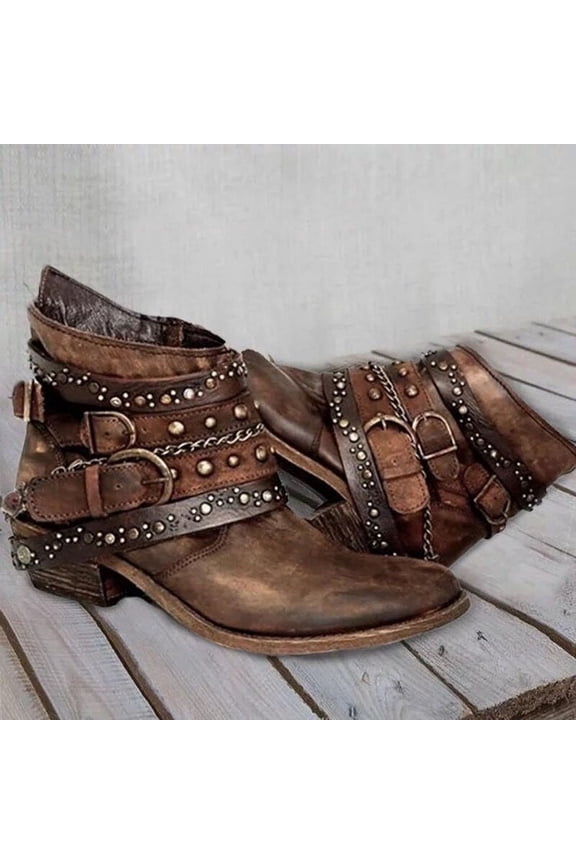 Summer Saving Clearance AXXD Low-heeled Ankle Boots,Couples Fall&Winter Mid-Calf Outdoor Slouch Boots Womens Dress Shoes Wide Mid-Calf Boots For Women Medium Boots For Clearence