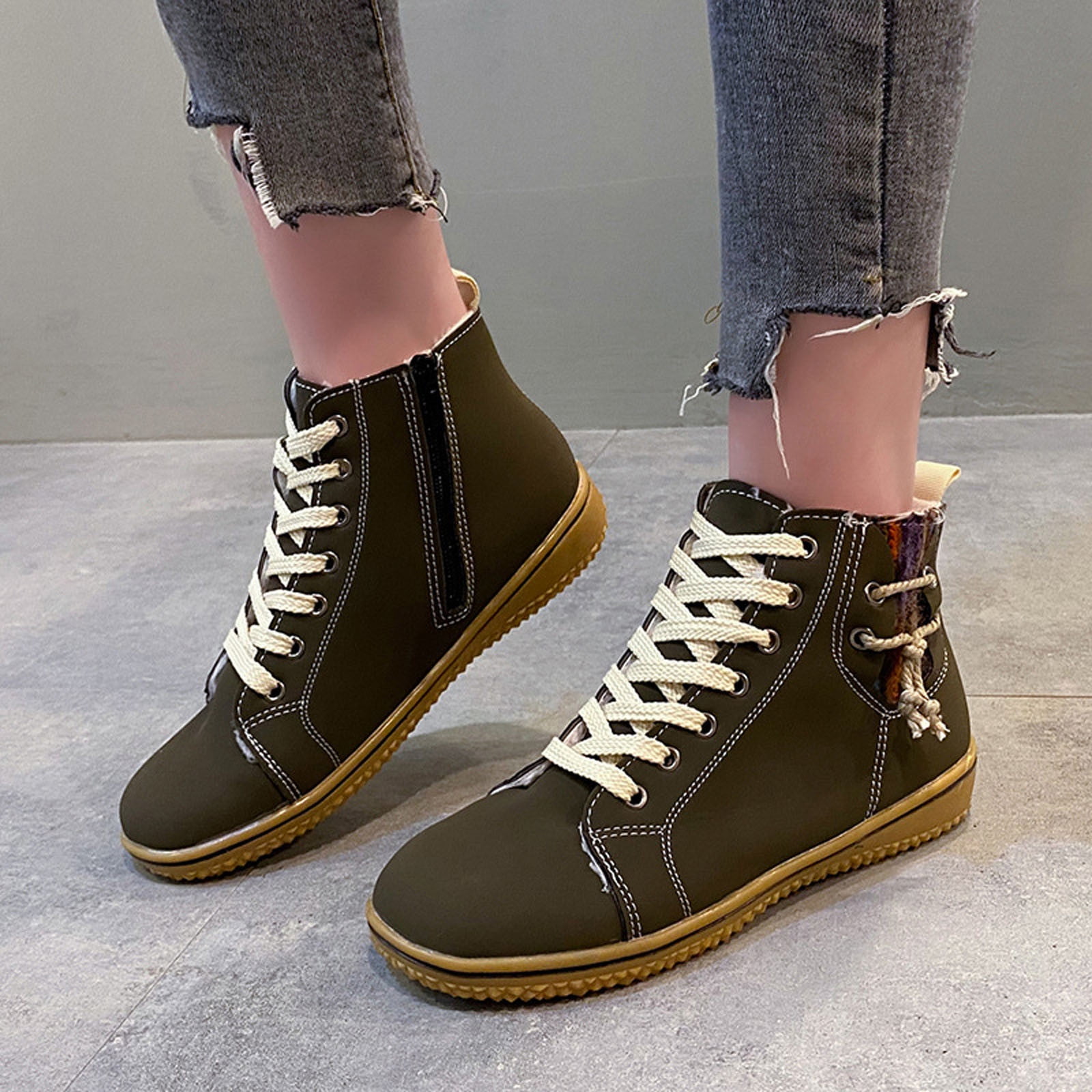 Summer Saving Clearance AXXD Low-heeled Ankle Boots,Fall Autumn Ladies Wide Mid-Calf Boots For Women Shoes For Women Outdoor Booties Knee-High Boots For Clearence