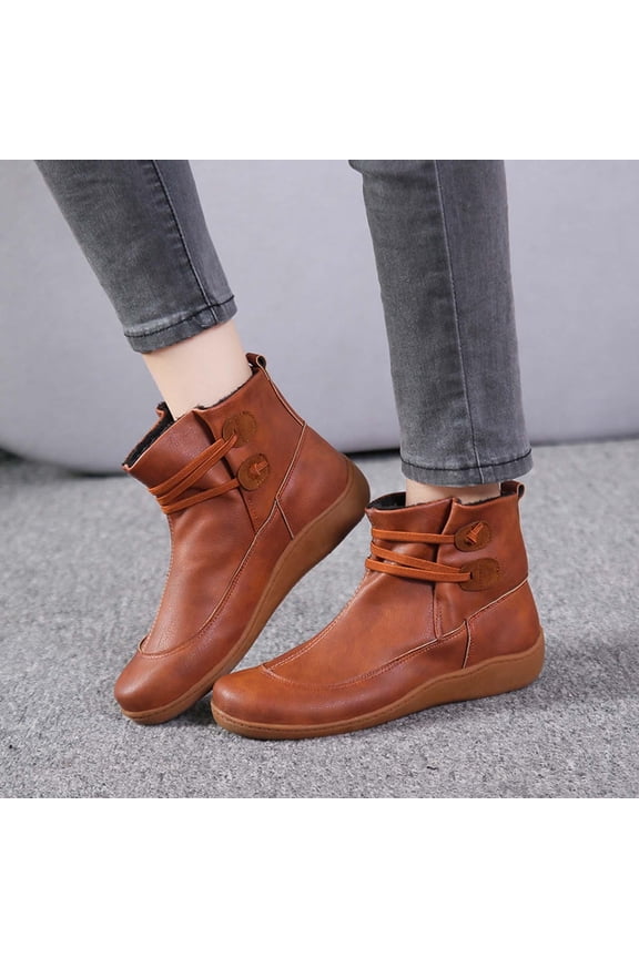 Summer Saving Clearance AXXD Low-heeled Ankle Boots,Mom Fall Autumn Christmas Knee-High Wide Mid-Calf Boots For Women Snow Boots Womens Dress Shoes Boots For Clearence