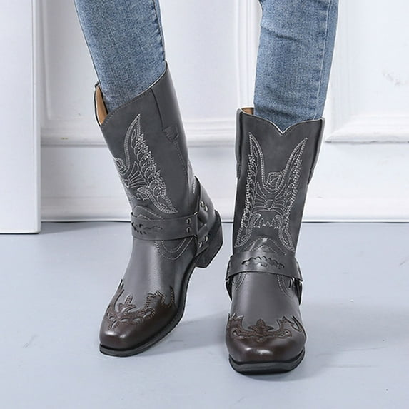 AXXD Cowboy Boots for WomenKnee-High Boots Womens Comfort Womens Running Shoes Teacher Christmas For Over-the-Knee 2024 Shoes For Reduced Price