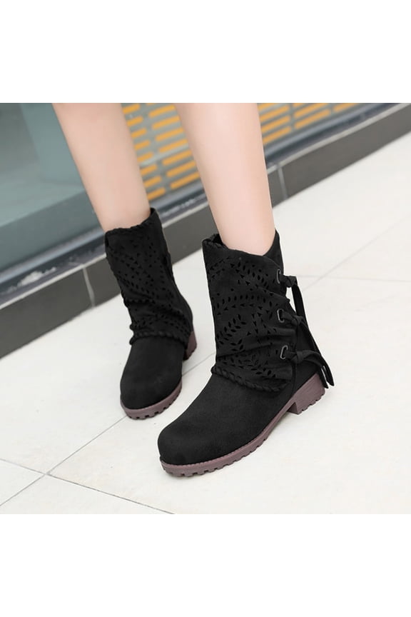Summer Saving Clearance AXXD Mid-Calf Boots,Teacher Hiker Boots Cowboy Boots For Women Fall Autumn Outdoor Water Shoes For Women Knee-High Women Shoes For Clearence