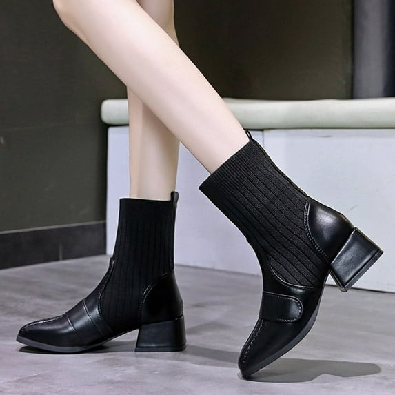 Summer Saving Clearance AXXD Mid-Calf Boots,Teacher Work White Boots Womens Dress Shoes Ankle-High Over-the-Knee Boots Winter Boots For Clearence