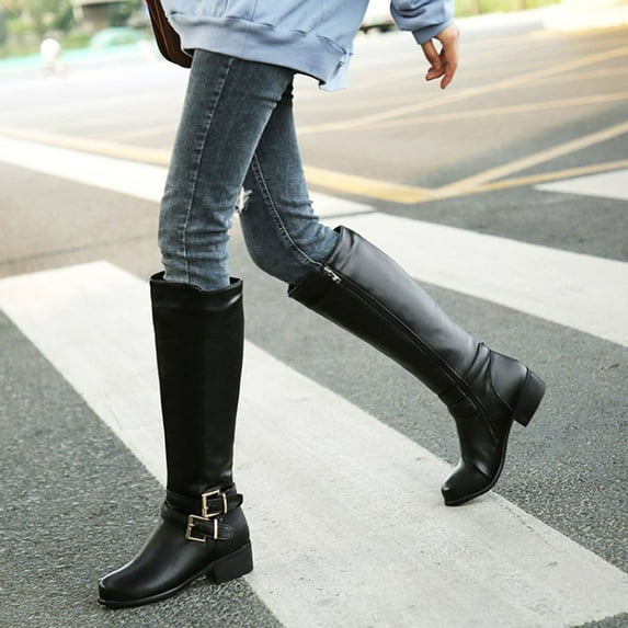Summer Saving Clearance AXXD Mid-Calf Boots,Work Shoes Women Couples Christmas For Fall Autumn Slouch Thigh High Boots Knee-High Mid-Calf Boot Shoes For Reduced Price