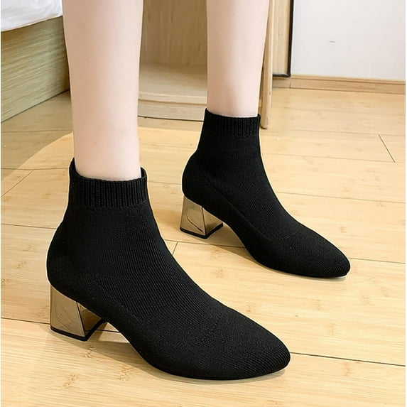 Summer Saving Clearance AXXD Mid-Calf Boots,Work Shoes Women Daily Snow Boots Mom Knee-High Slouch Fall Autumn Knee High Boots Women Shoes For Rollback