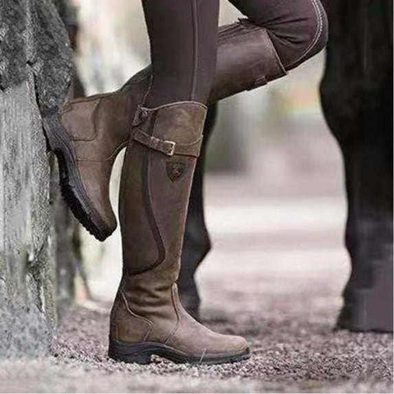 Summer Saving Clearance AXXD Middle Heels Shoes,Christmas Womens Shoes Dressy Casual Hiker Boots Fall Autumn Slouch Fall Boots For Women 2024 Knee-High Ladies Shoes For Clearence