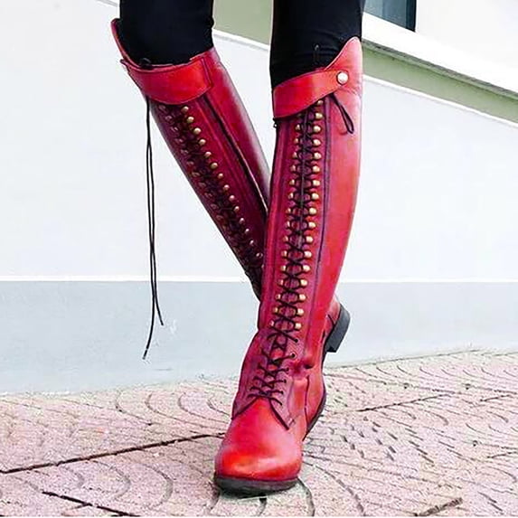 Summer Saving Clearance AXXD Middle Over-the-Knee Boots,Platform Boots Rain Boots Mid-Calf Ladies Fall&Winter Medium Womens Running Shoes Christmas Shoes For Clearence