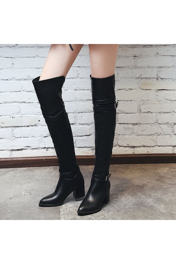 Summer Saving Clearance AXXD Middle Over-the-Knee Boots,Women Shoes Chelsea Boots Daily Casual Winter Fall Boots For Women 2024 Ankle-High Teacher Women Shoes For Clearence