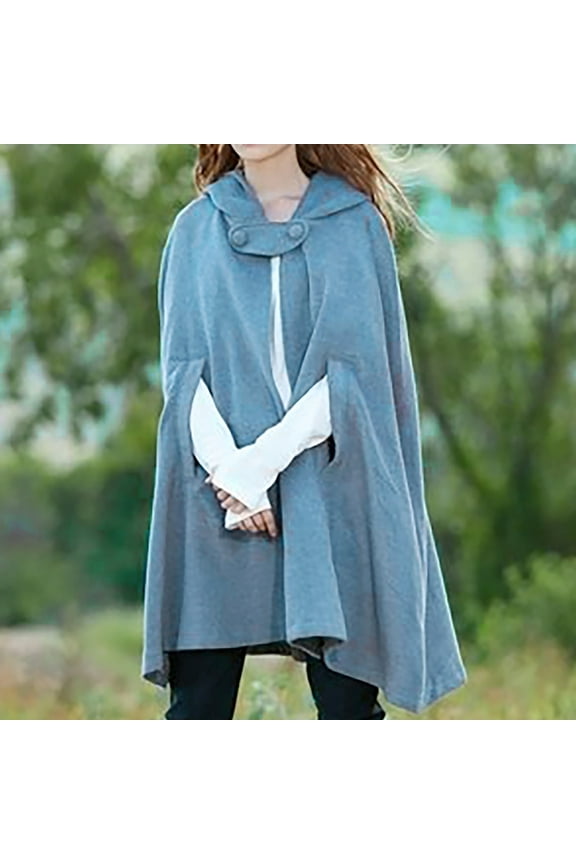 Summer Saving Clearance AXXD Open Front Jacket Shawl Cape Mantle Plus Cloak With Hood Men Womens Long Cardigans Lightweight Light Blue Size Xl(US:10)