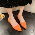 thumbnail image 1 of AXXD Pointed Toe Low Heels Shallow Comfort Solid Color Orange Fall Shoes For Women 2023 Dressy Christmas Size 39(US:7), 1 of 4
