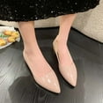 thumbnail image 1 of AXXD Pointed Toe Low Heels Shallow Comfort Solid Color Pink Womens Shoes Fall 2023 Christmas Size 38(US:6.5), 1 of 4
