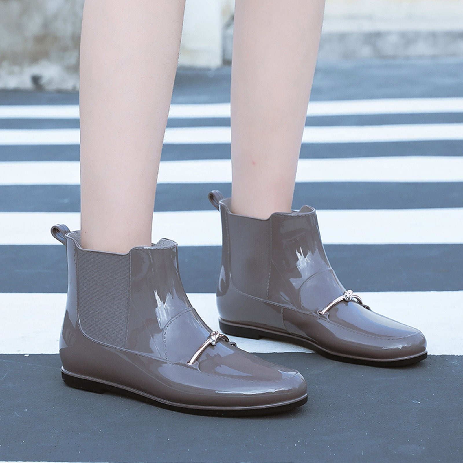 Summer Saving Clearance AXXD Rain Boots,Winter Casual Womens Fall Shoes Ankle-High Mom Chelsea Boots Wide Mid-Calf Boots For Women Boots For Clearence