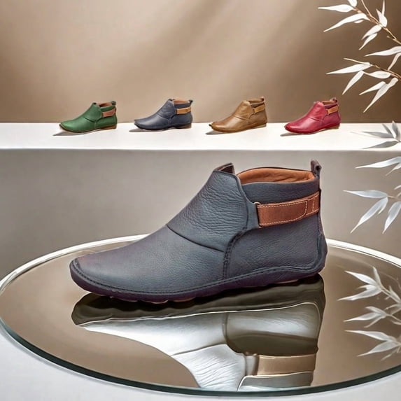 AXXD Ladies Chelsea Boots Work Shoes Women Flats Ankle Boots Casual Christmas Winter Boots