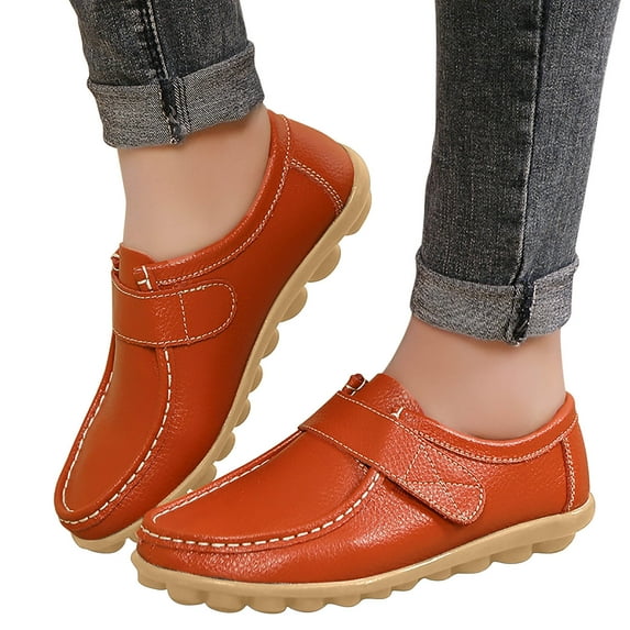 Summer Saving Clearance AXXD Shallow Mouthed Warm Light Weight Slip Sports Shoes Orange Non Slips Work Shoe For Woman Christmas Size 43(US:9.5)