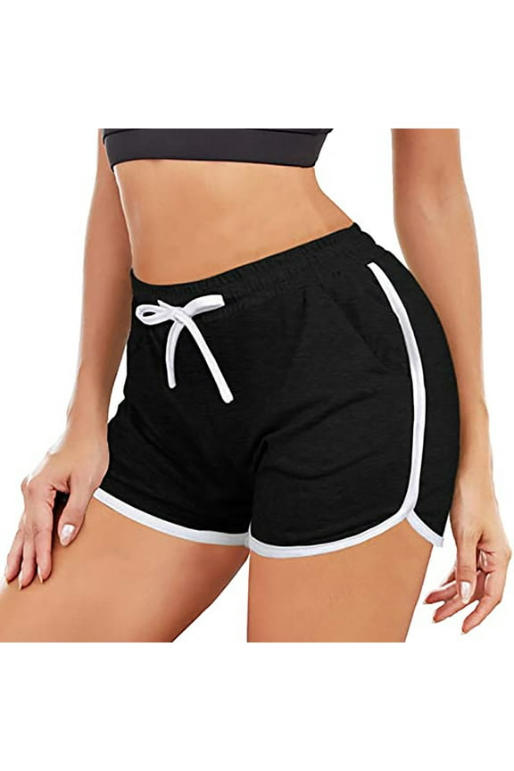 Summer Saving Clearance AXXD Shorts For Women Clearance Under $5,High Waist Yoga Bandage Elastic Waist Short Cargo Shorts Black L