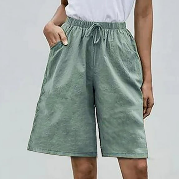 Summer Saving Clearance AXXD Sleep Shorts for Lady Pocket Fashion Summer Casual Drawstring Lacing Solid Color Shorts Gifts for Mom